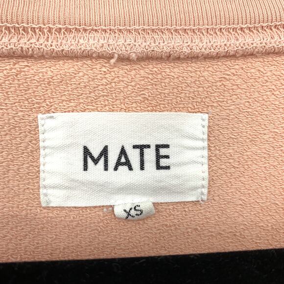 MATE The Label Crewneck Sweatshirt Womens XS Organic Cotton Blush Pink Pullover - Picture 5 of 6